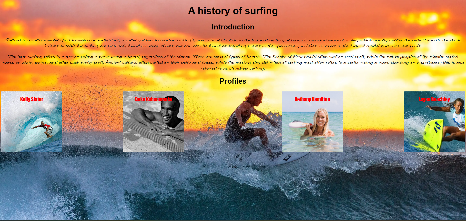 Surfing Page